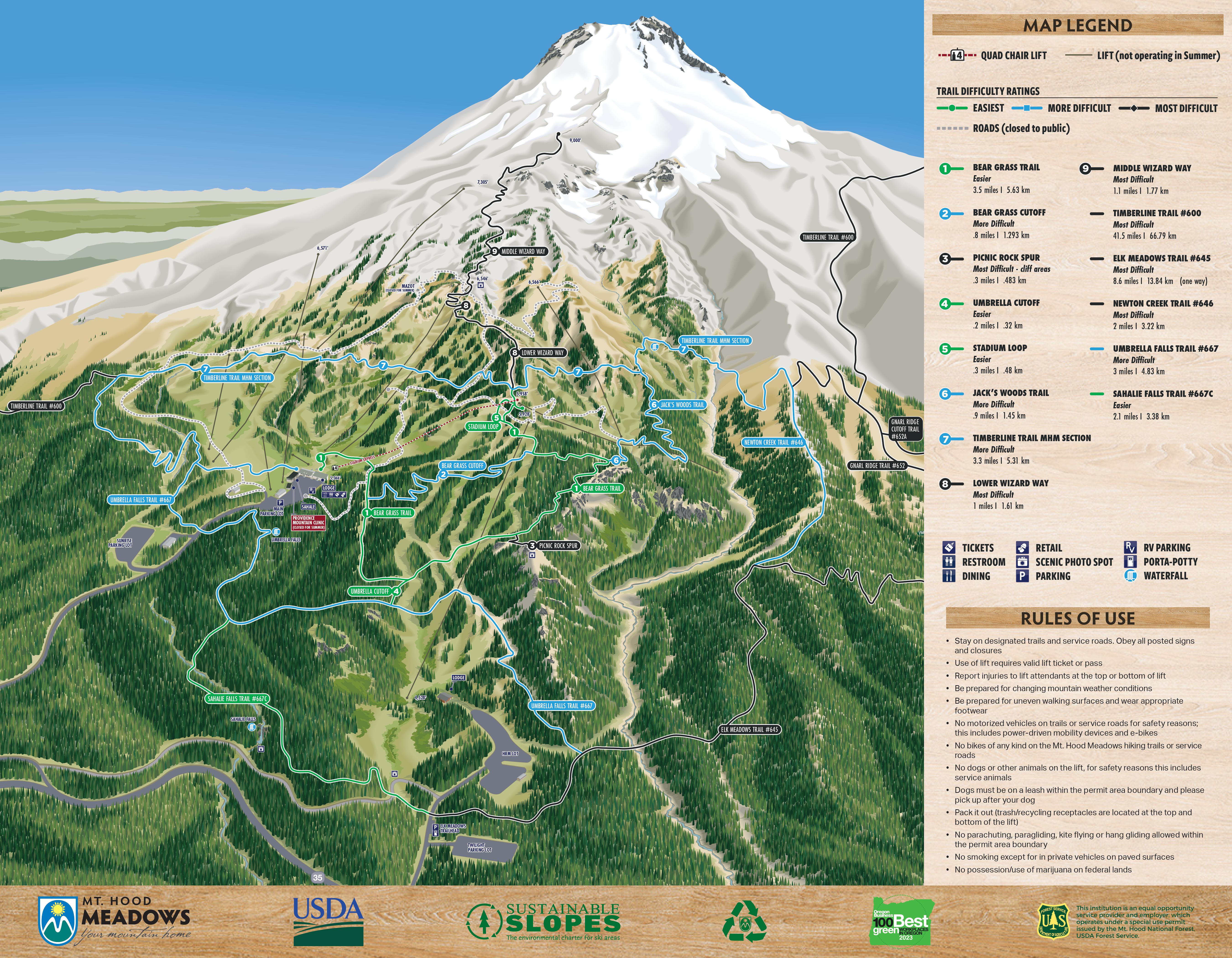 Mt hood hiking trail map best sale